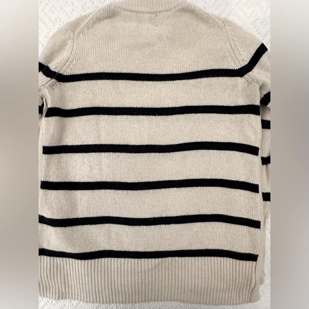 Tuckernuck Bar Harbor Oatmeal/Navy Striped Sweater in Wool/Cashmere/Viscose XS - Picture 8 of 9